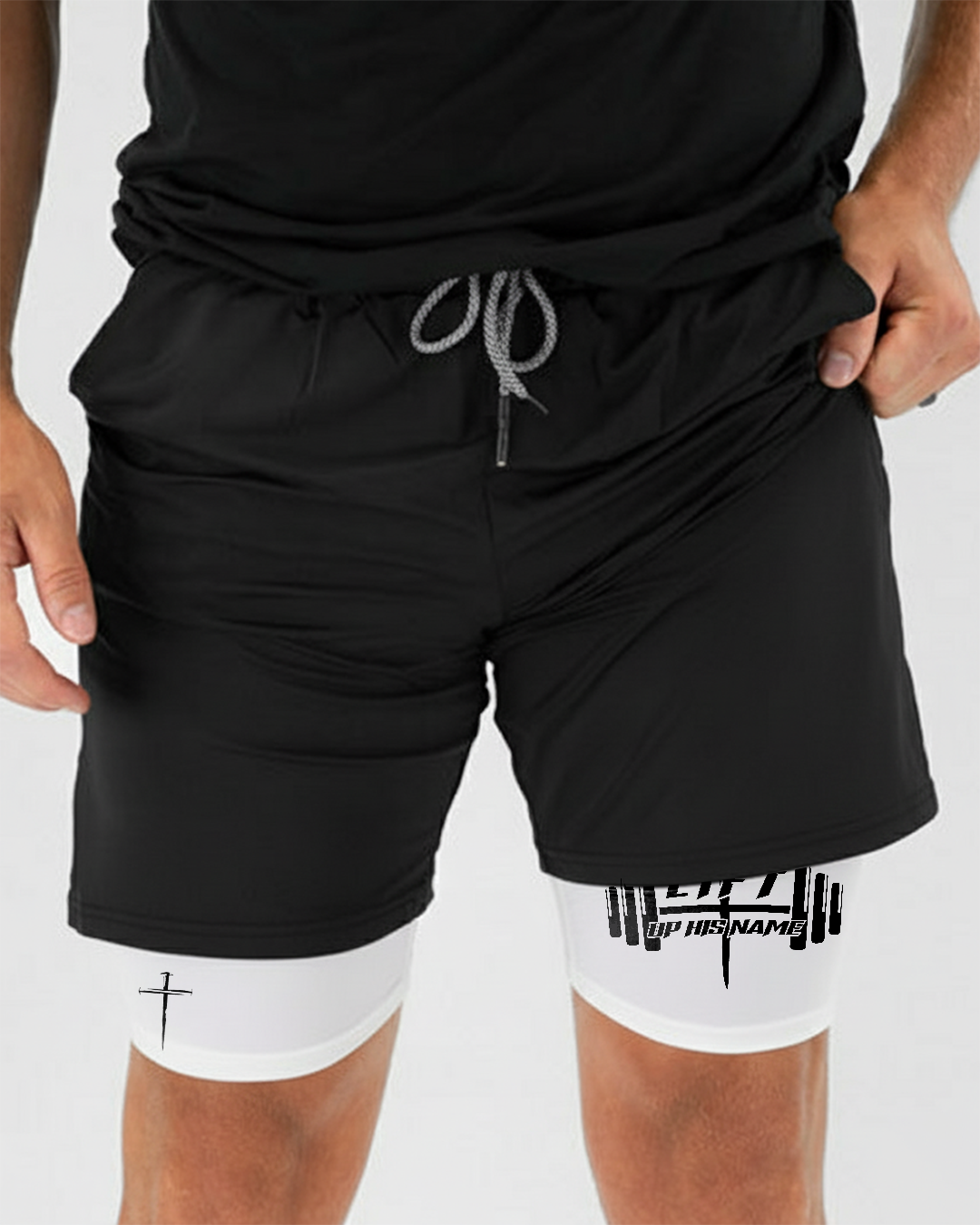 Lift Up His Name - Men’s Athletic 2-in-1 Shorts