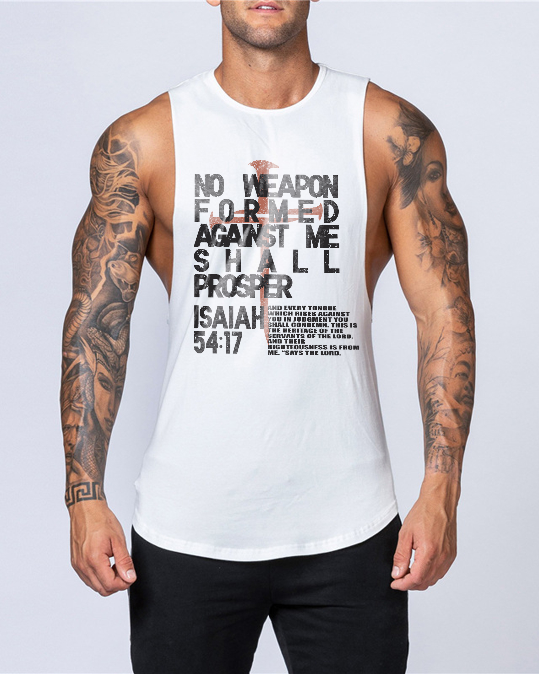 No Weapon Formed – Isaiah 54:17 - Men’s Drop-Armhole Muscle Tank