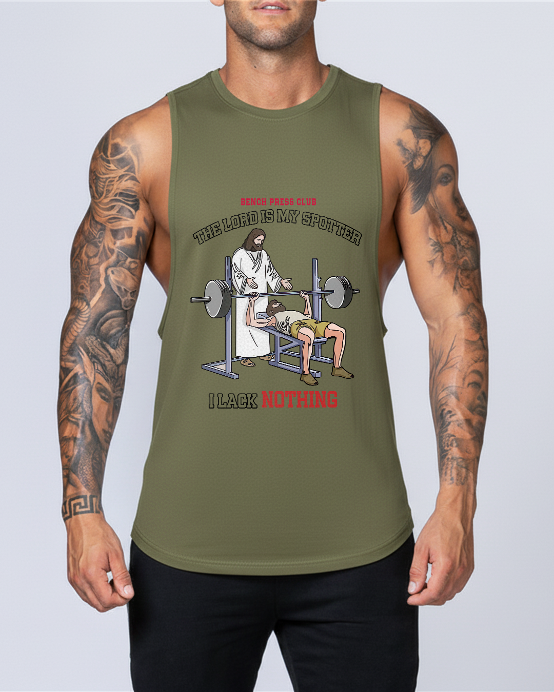 The Lord Is My Spotter - Men’s Drop-Armhole Muscle Tank