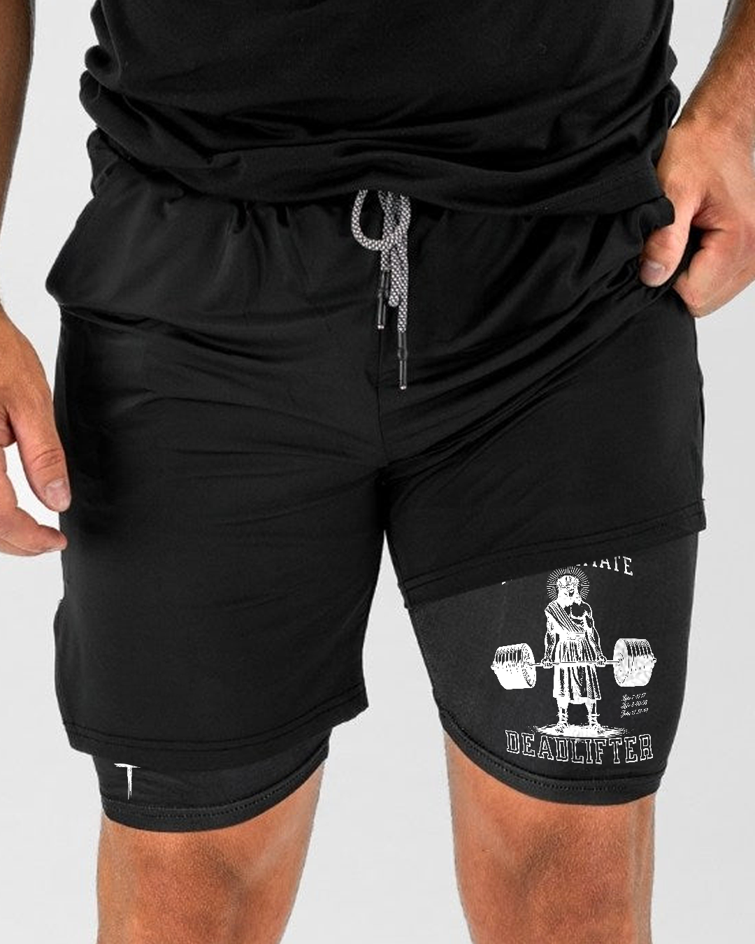 Jesus The Ultimate Deadlifter - Men’s Athletic 2-in-1 Shorts