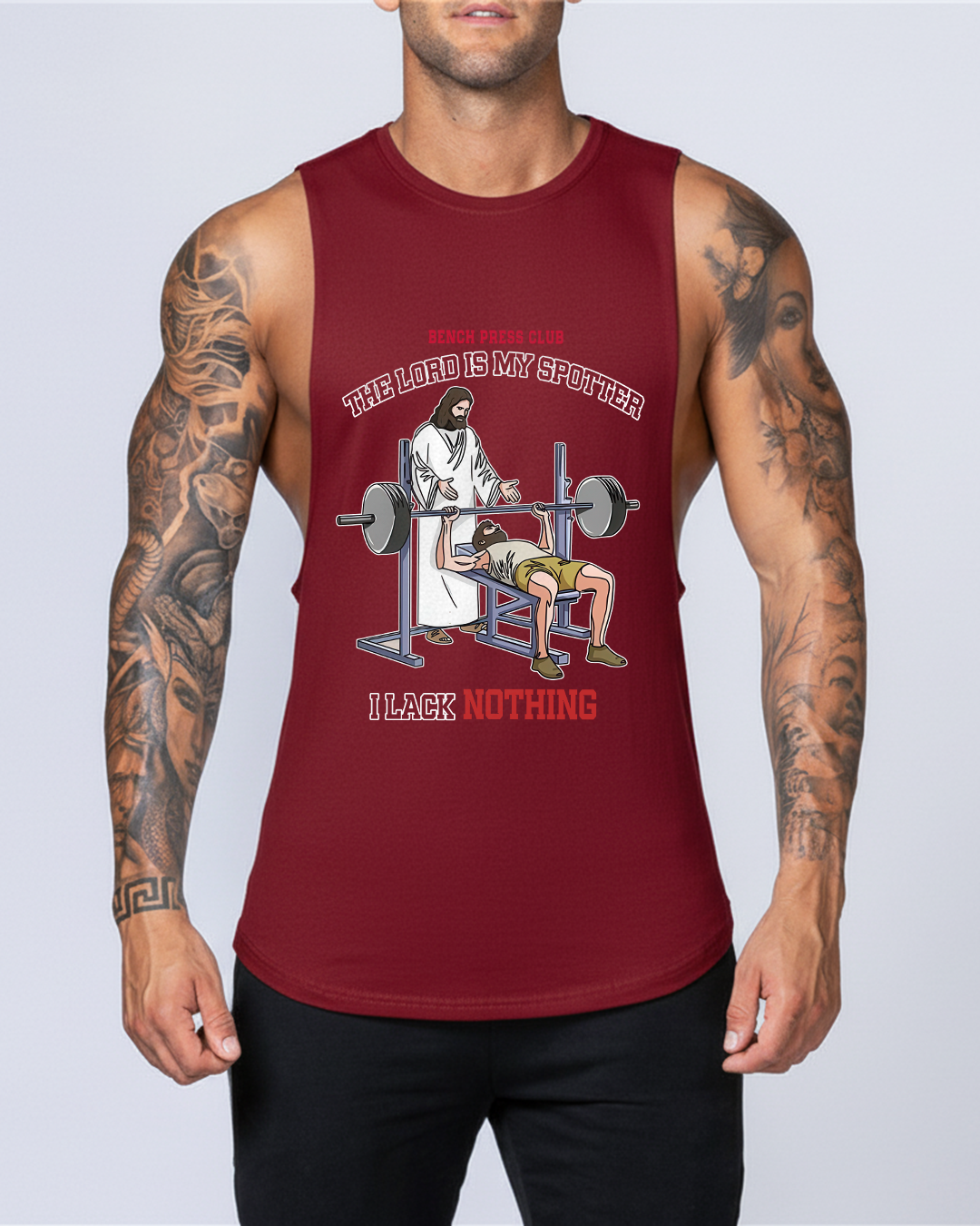 The Lord Is My Spotter - Men’s Drop-Armhole Muscle Tank