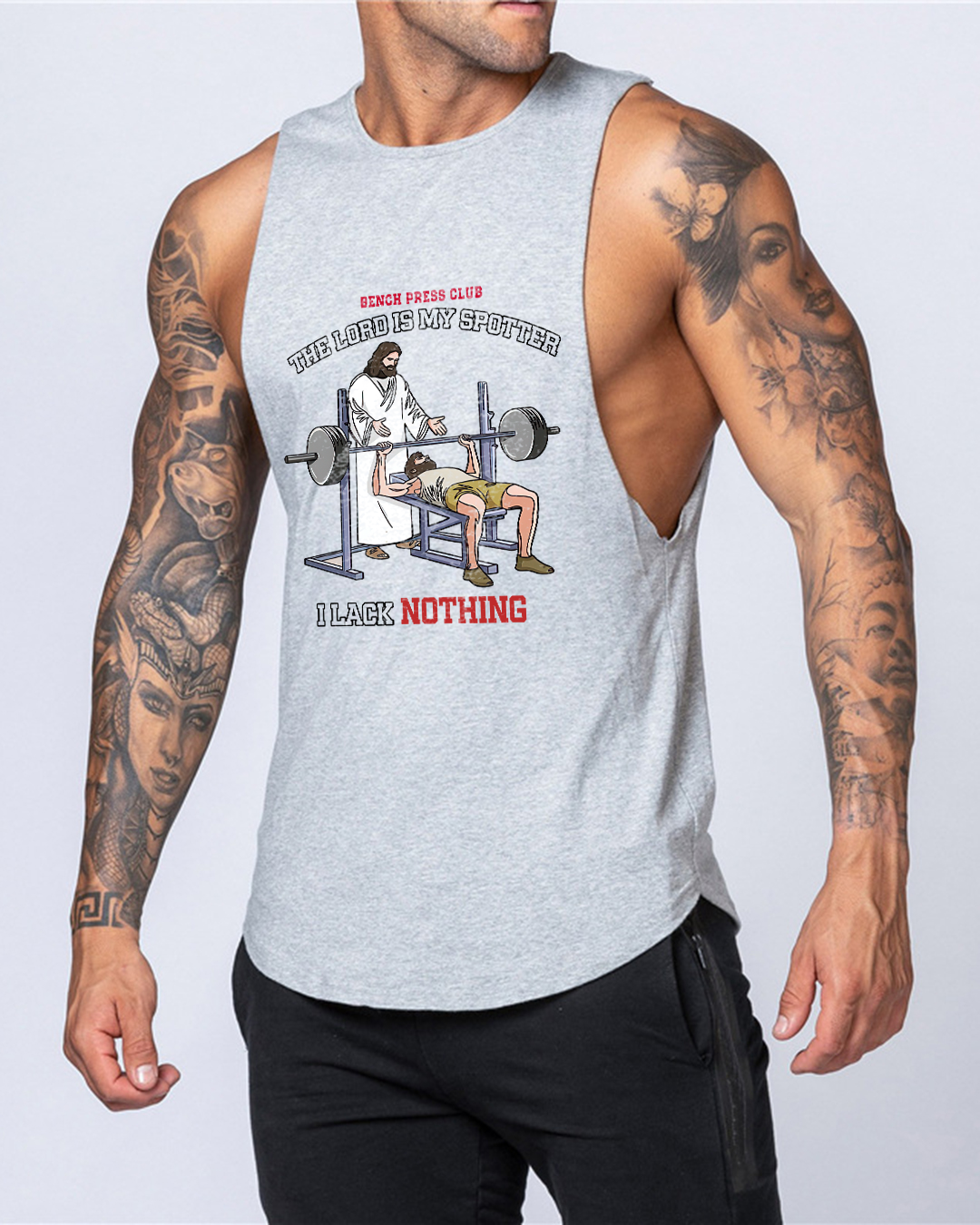 The Lord Is My Spotter - Men’s Drop-Armhole Muscle Tank