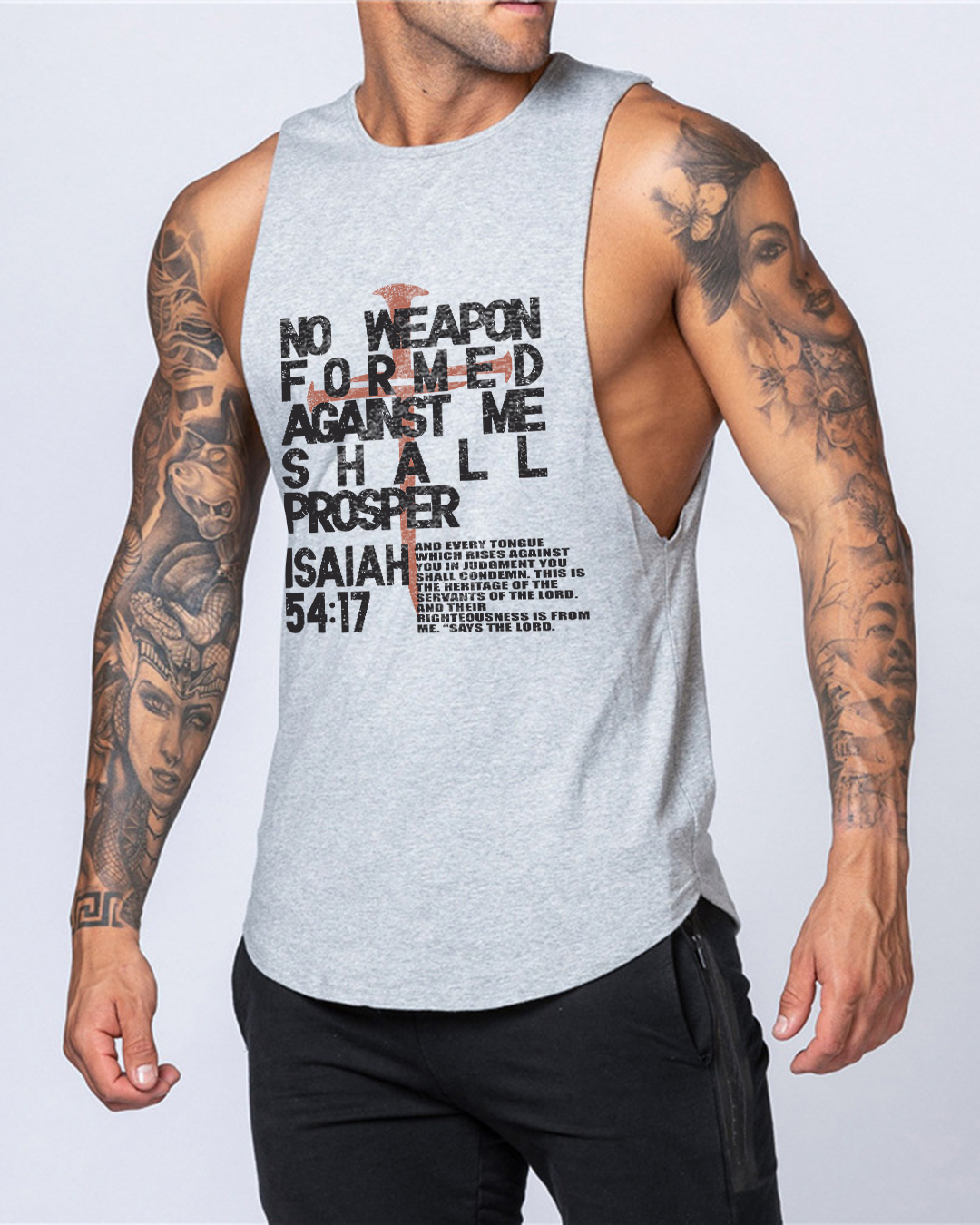 No Weapon Formed – Isaiah 54:17 - Men’s Drop-Armhole Muscle Tank