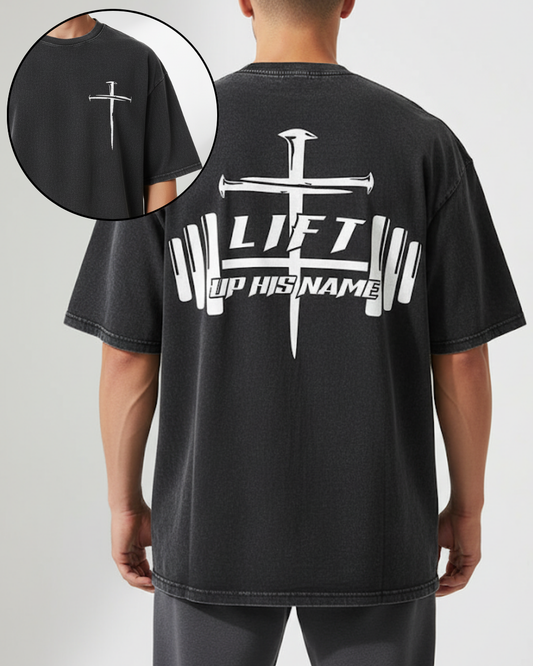 Lift Up His Name - Oversized Washed T-Shirt