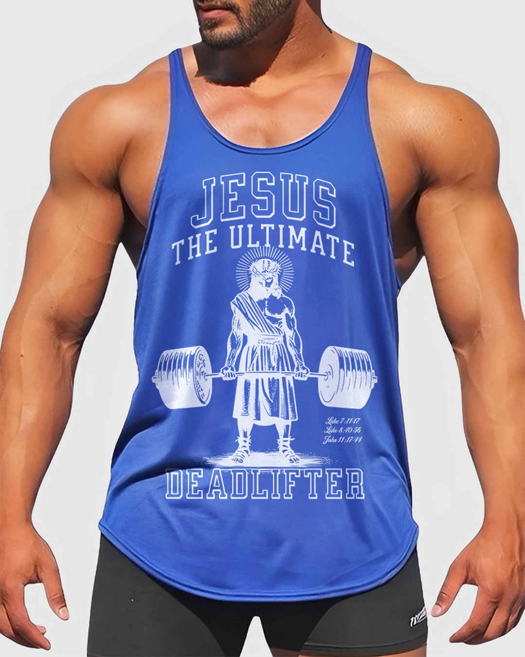 Jesus The Ultimate Deadlifter - Men’s Bodybuilding Stringer Tank Top