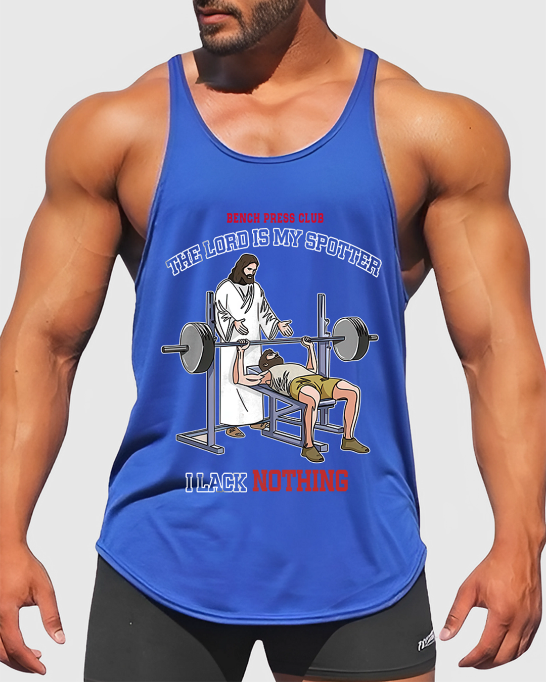 Jesus is my Spotter - Men’s Bodybuilding Stringer Tank Top