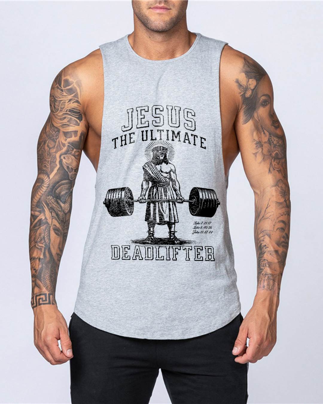 Jesus The Ultimate Deadlifter - Men’s Drop-Armhole Muscle Tank