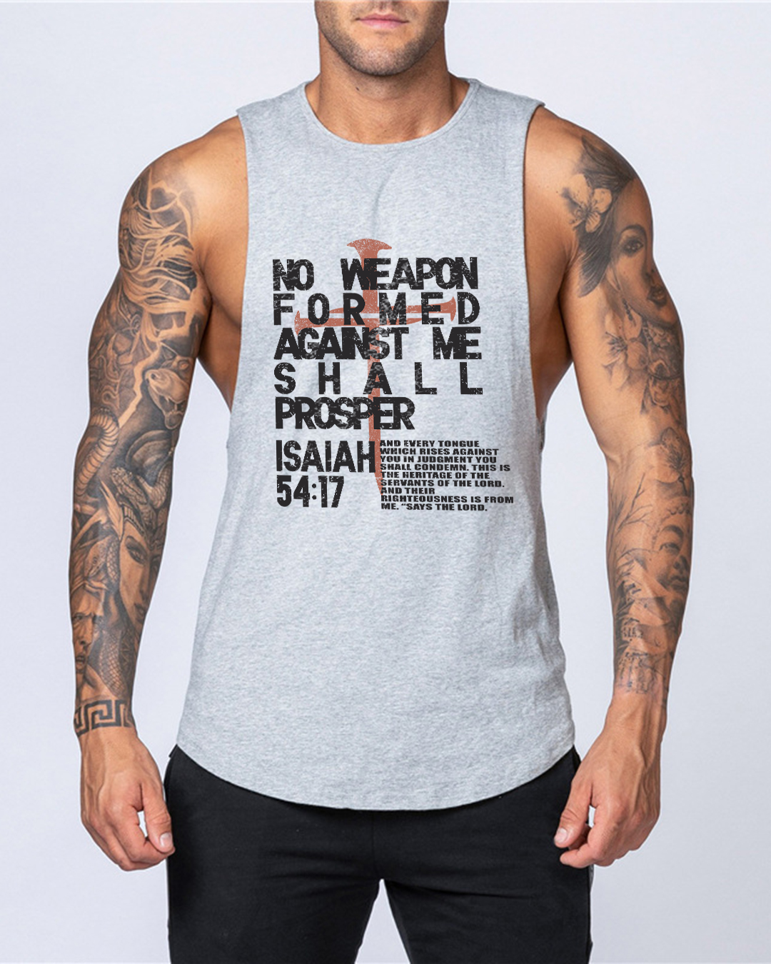 No Weapon Formed – Isaiah 54:17 - Men’s Drop-Armhole Muscle Tank