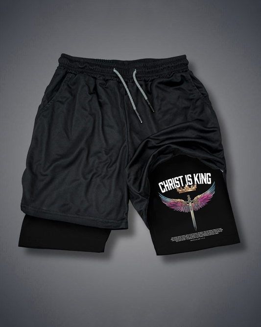 Christ is King - Men’s Athletic 2-in-1 Shorts