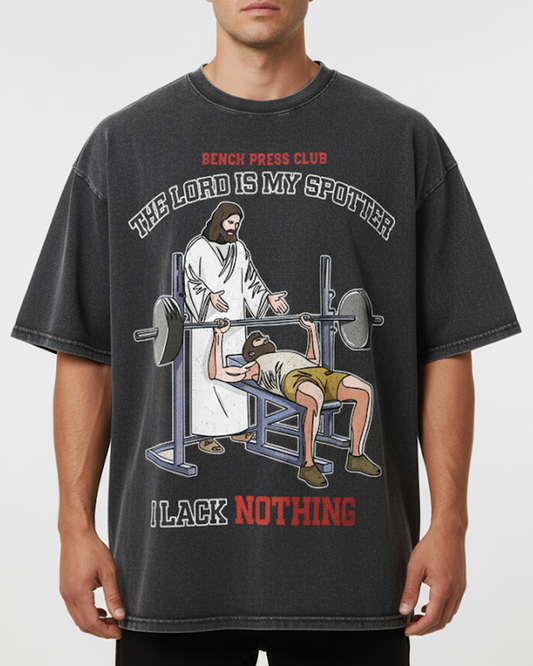 Jesus is my Spotter - Oversized Washed T-Shirt