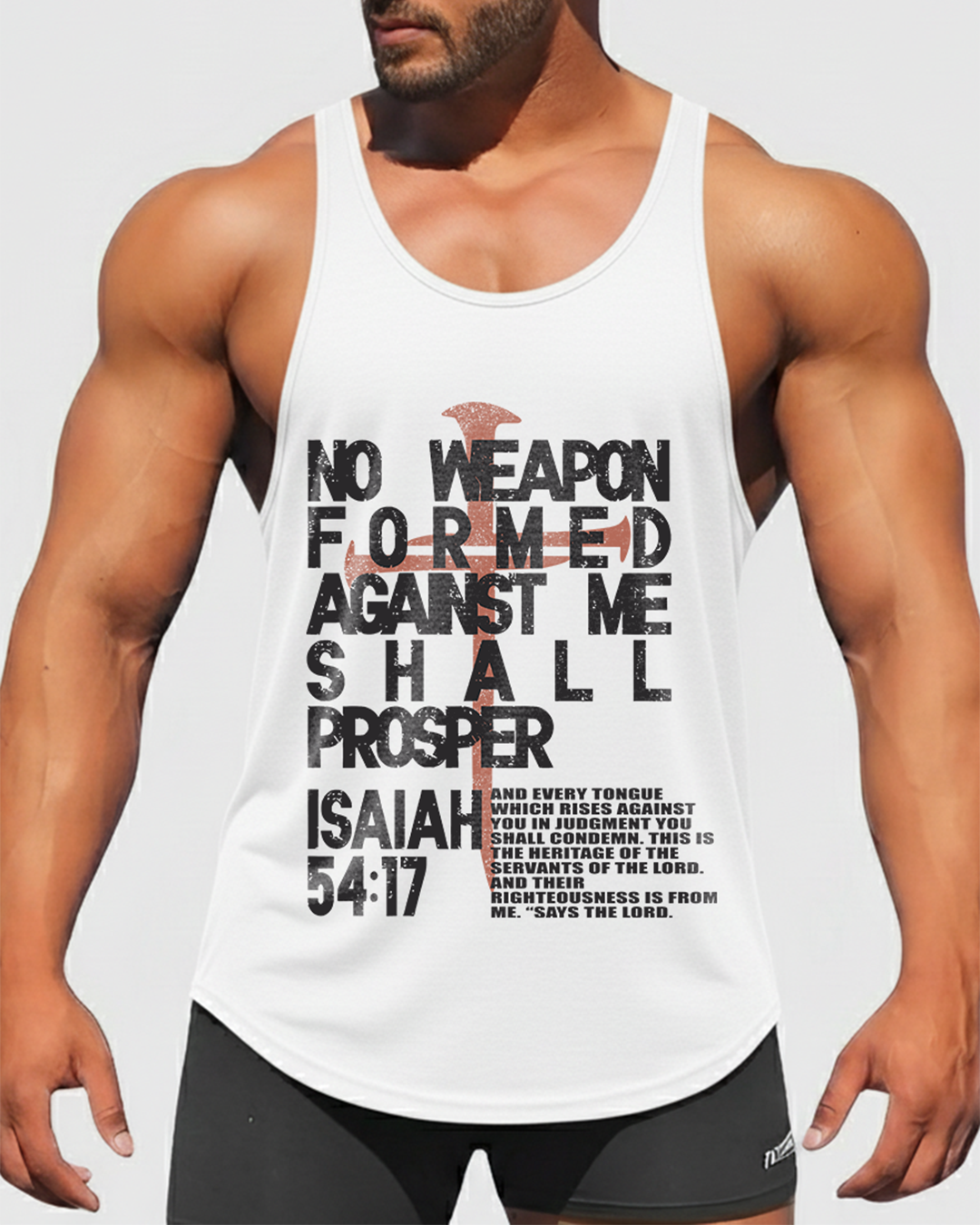 No Weapon Formed – Isaiah 54:17 - Men’s Bodybuilding Stringer Tank Top
