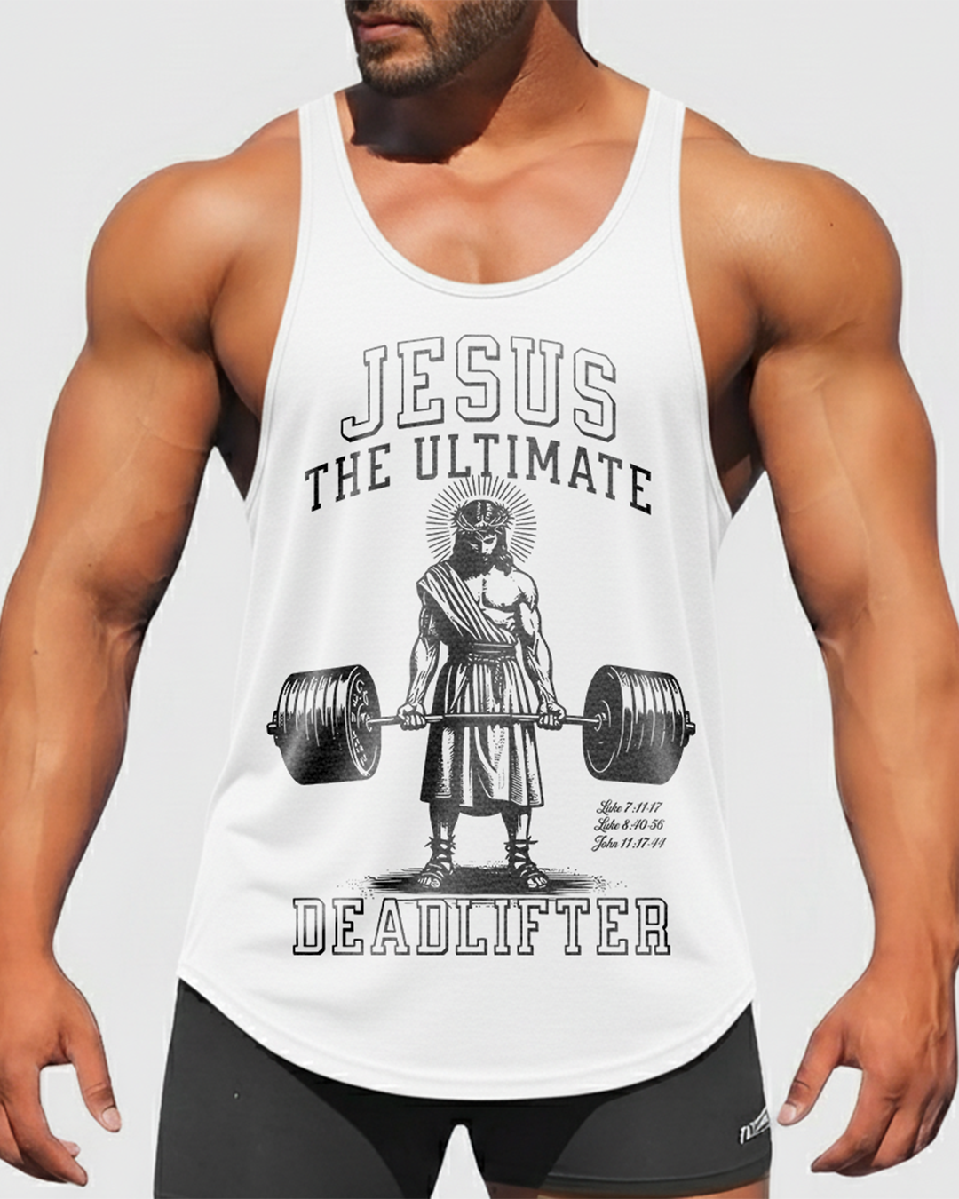 Jesus The Ultimate Deadlifter - Men’s Bodybuilding Stringer Tank Top