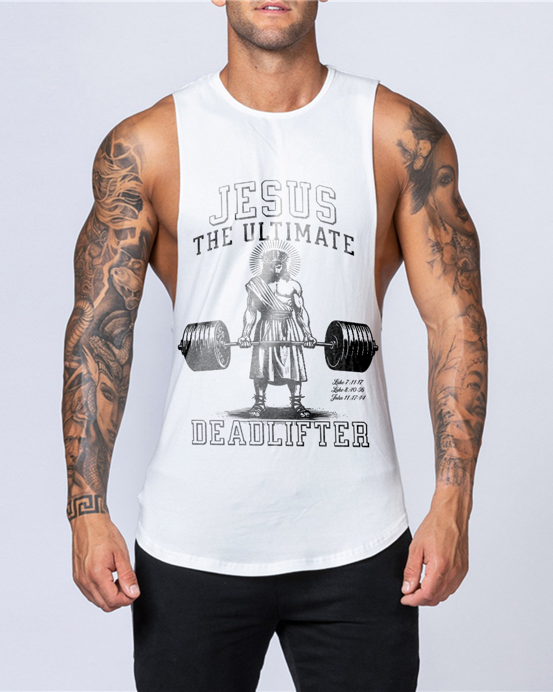 Jesus The Ultimate Deadlifter - Men’s Drop-Armhole Muscle Tank