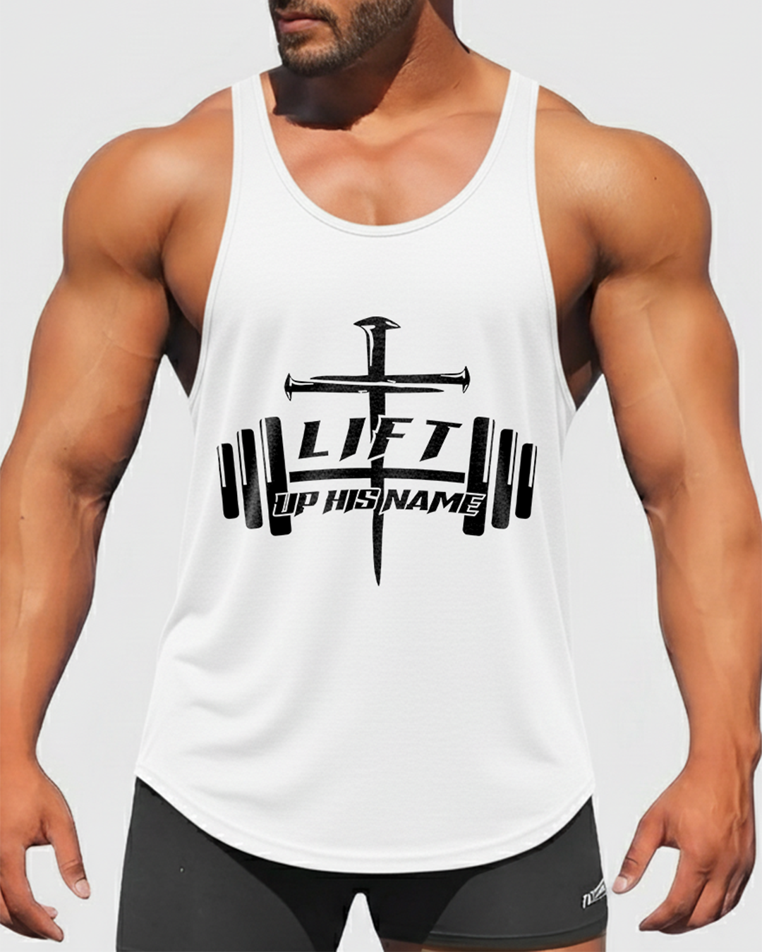 Lift Up His Name - Men’s Bodybuilding Stringer Tank Top