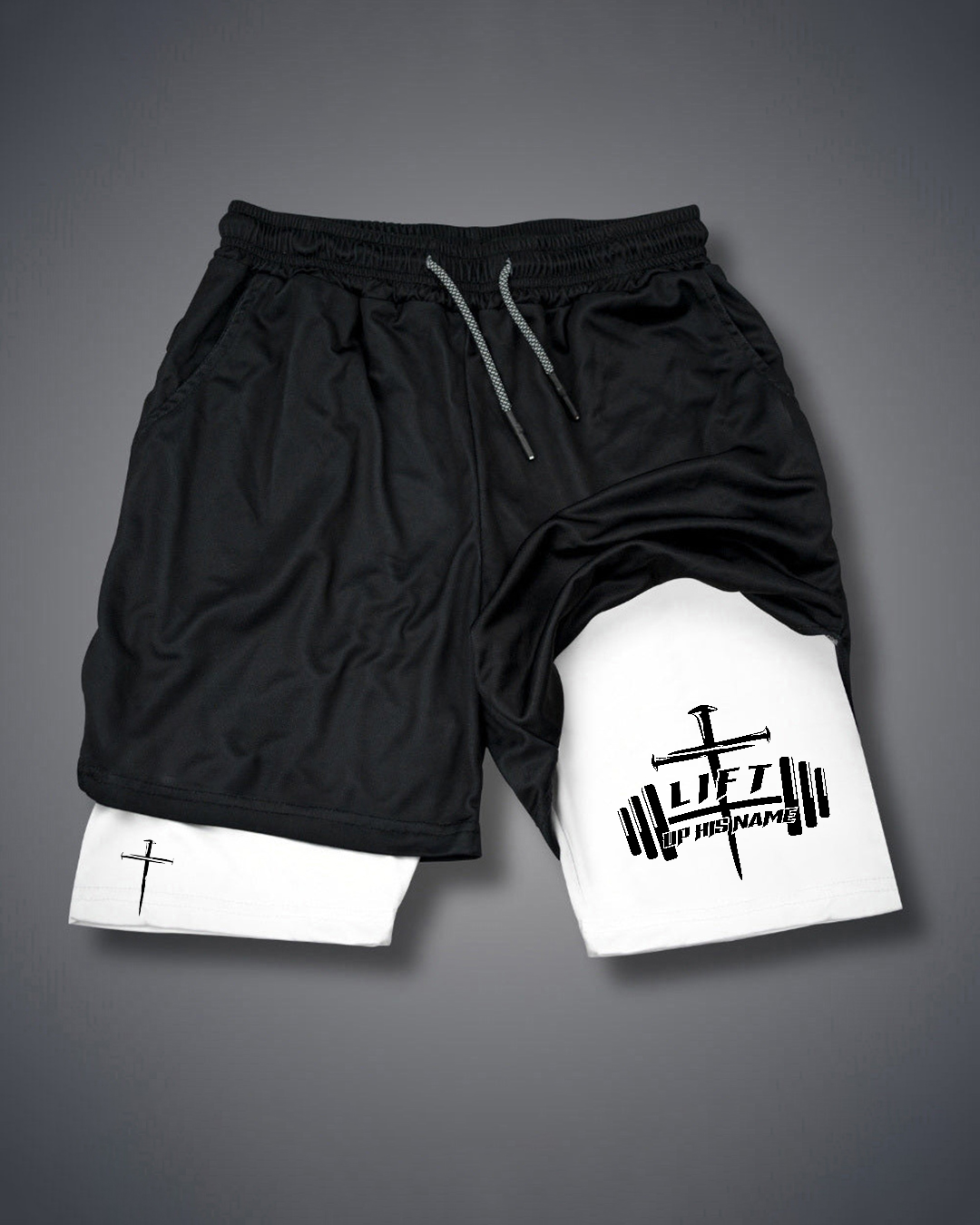 Lift Up His Name - Men’s Athletic 2-in-1 Shorts