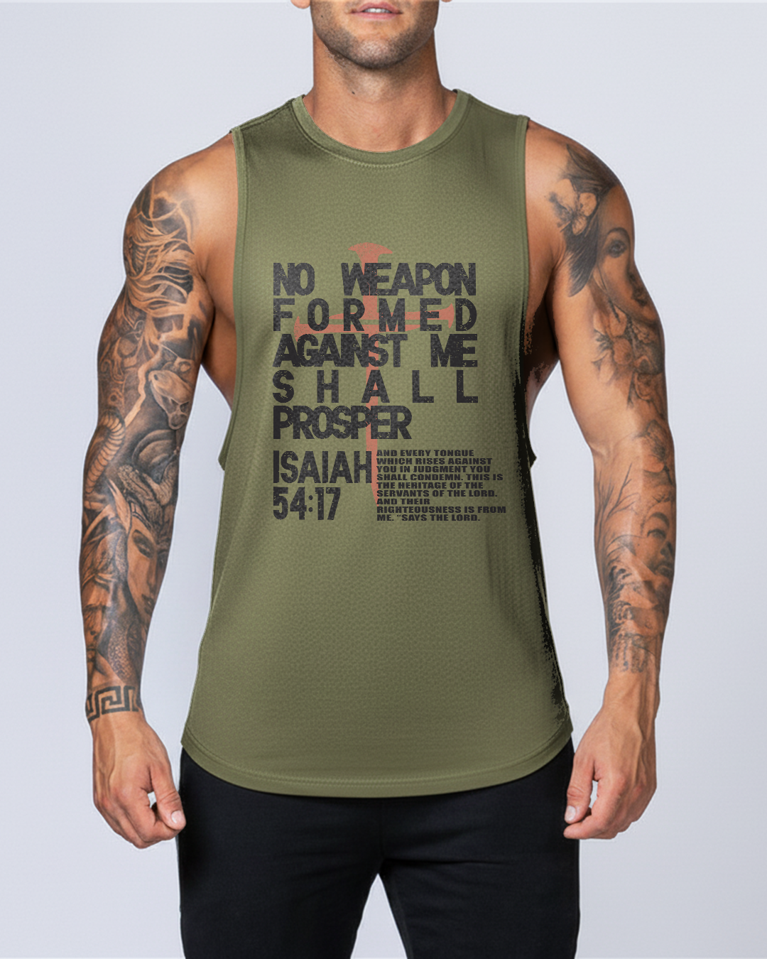 No Weapon Formed – Isaiah 54:17 - Men’s Drop-Armhole Muscle Tank