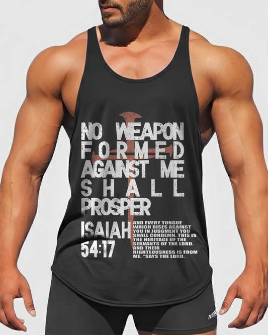 No Weapon Formed – Isaiah 54:17 - Men’s Bodybuilding Stringer Tank Top