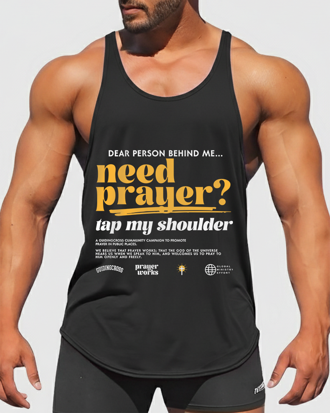 The Shoulder Tap Prayer - Men’s Bodybuilding Stringer Tank Top