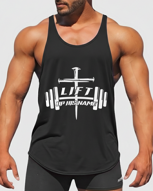 Lift Up His Name - Men’s Bodybuilding Stringer Tank Top