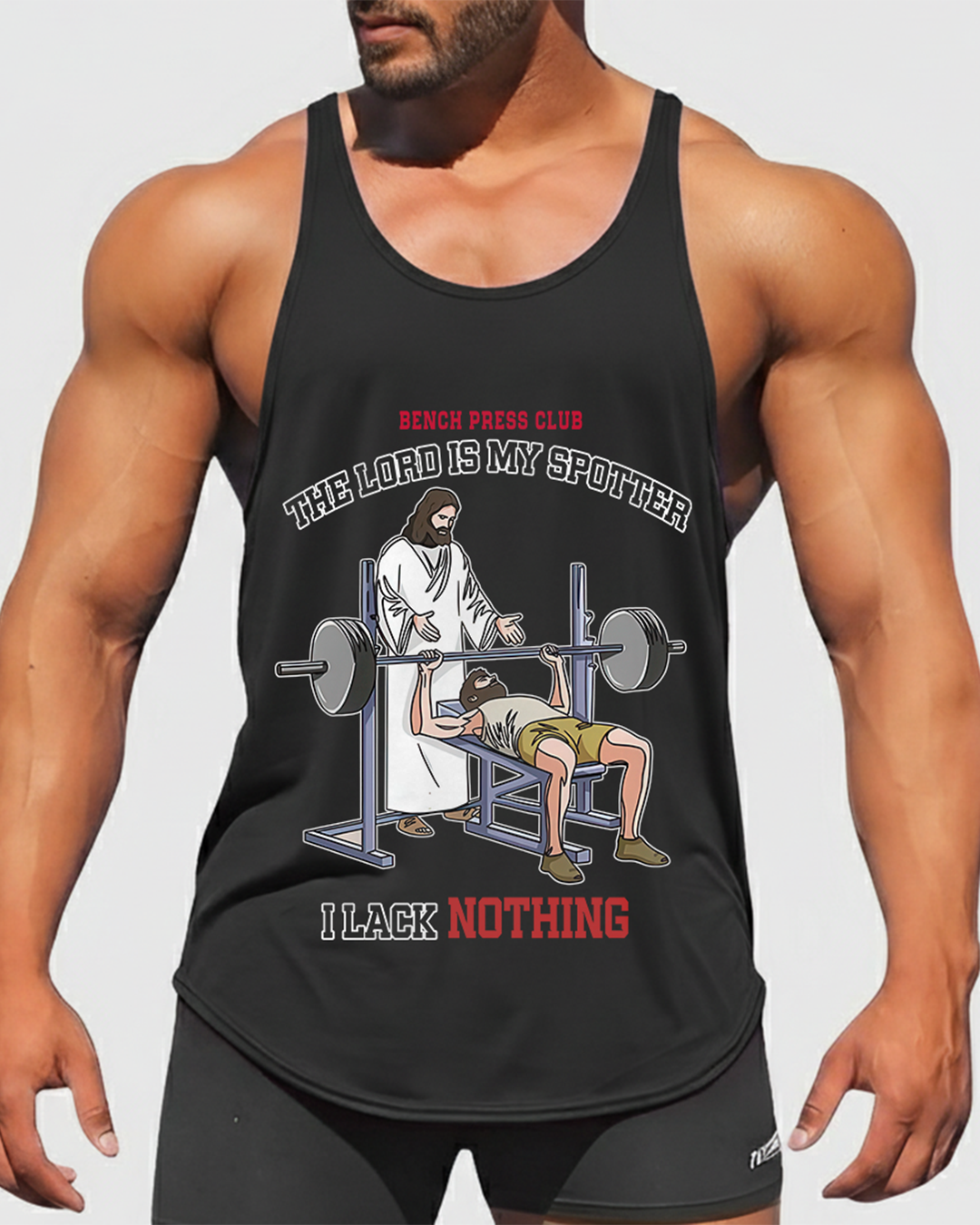 Jesus is my Spotter - Men’s Bodybuilding Stringer Tank Top