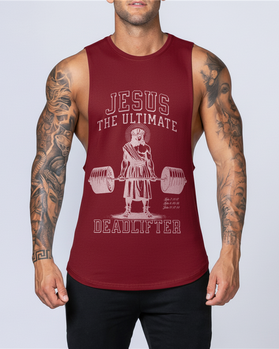 Jesus The Ultimate Deadlifter - Men’s Drop-Armhole Muscle Tank