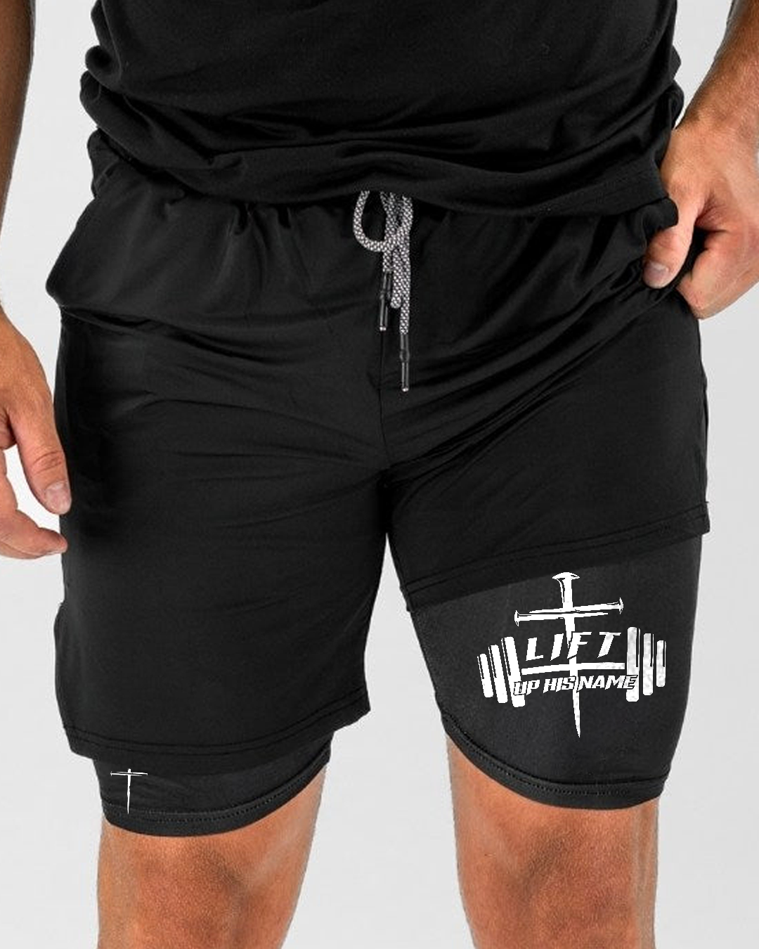 Lift Up His Name - Men’s Athletic 2-in-1 Shorts