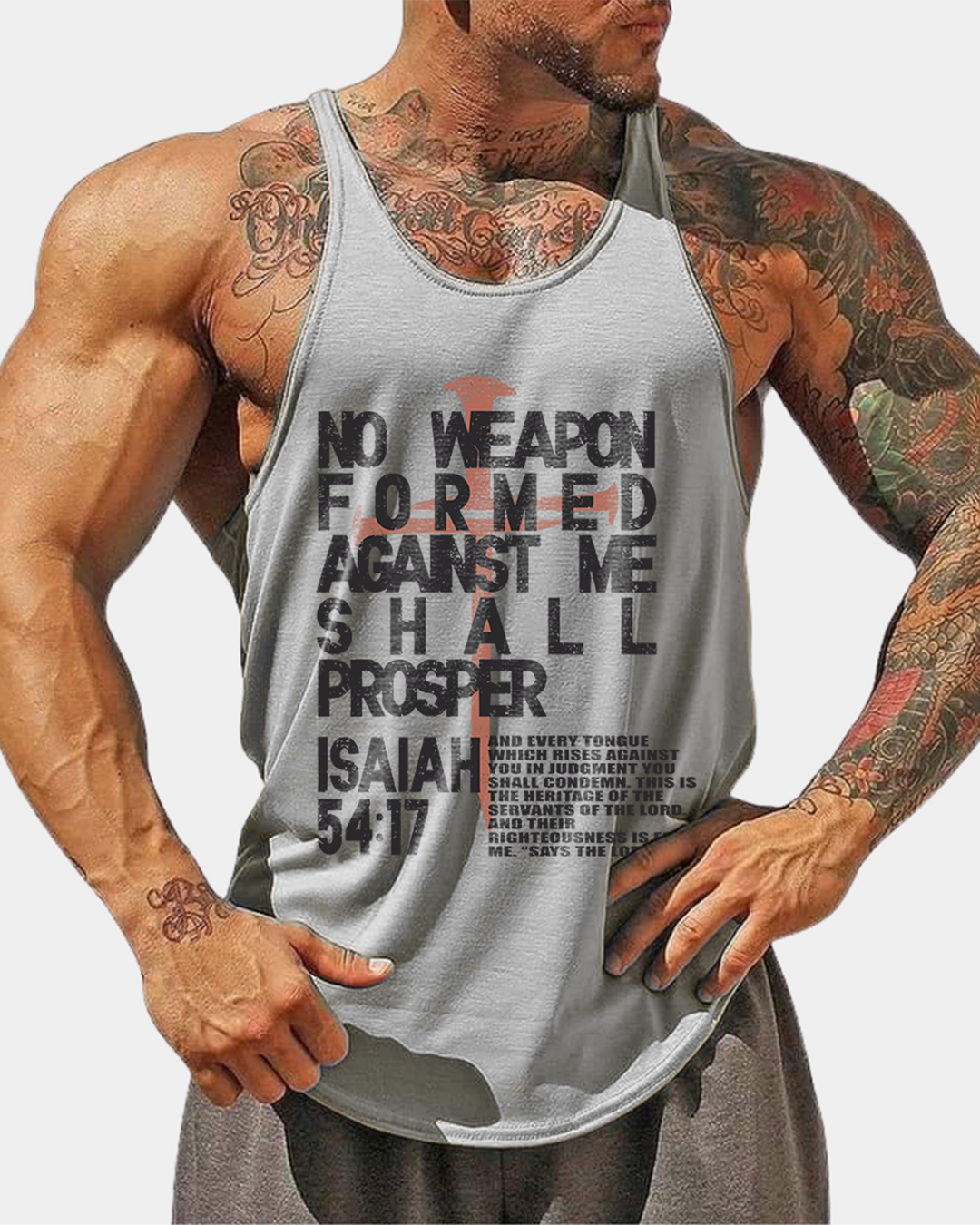 No Weapon Formed – Isaiah 54:17 - Men’s Bodybuilding Stringer Tank Top