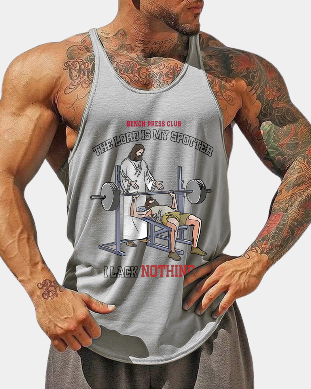 Jesus is my Spotter - Men’s Bodybuilding Stringer Tank Top