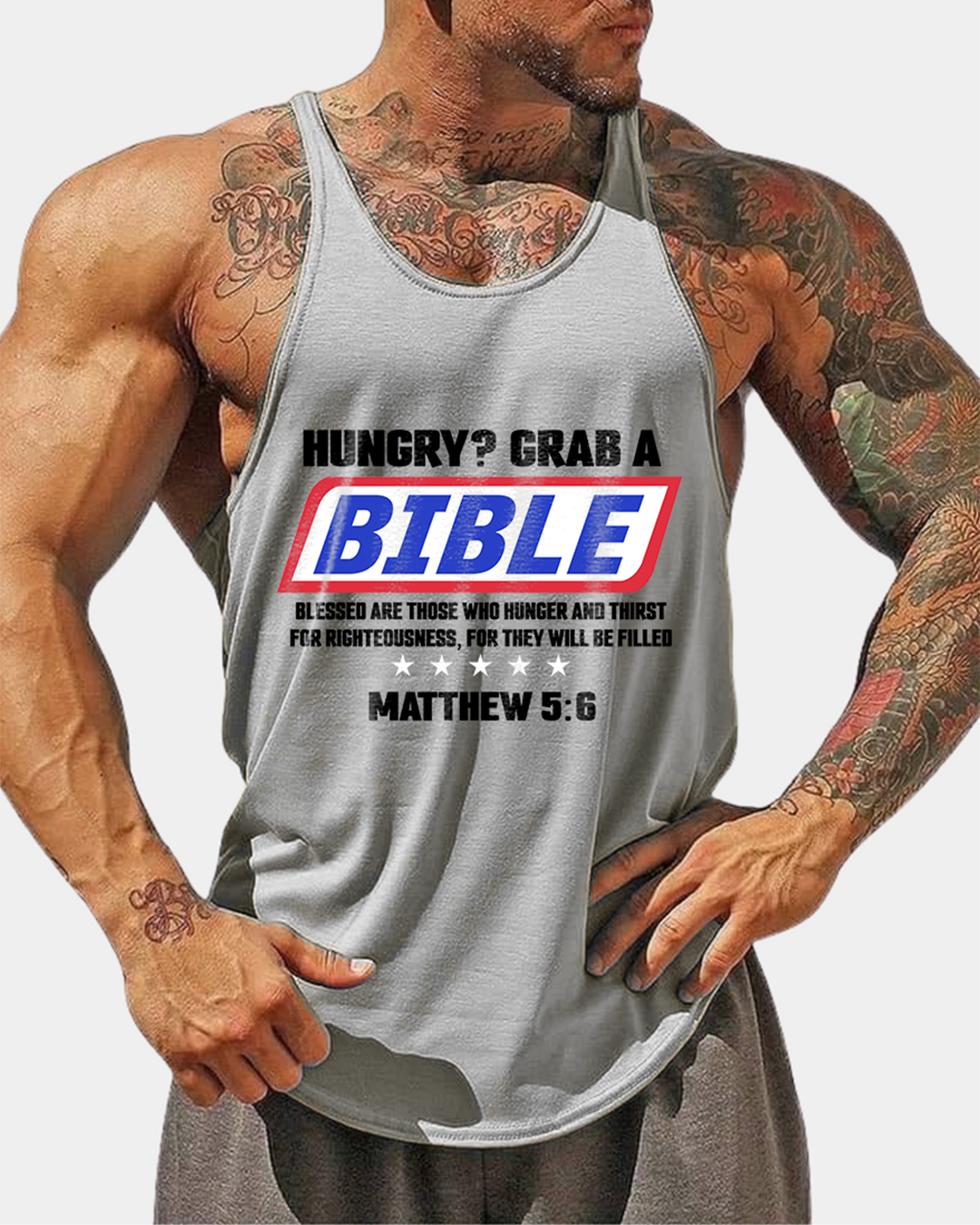 Grab a Bible - Men’s Bodybuilding Stringer Tank Top