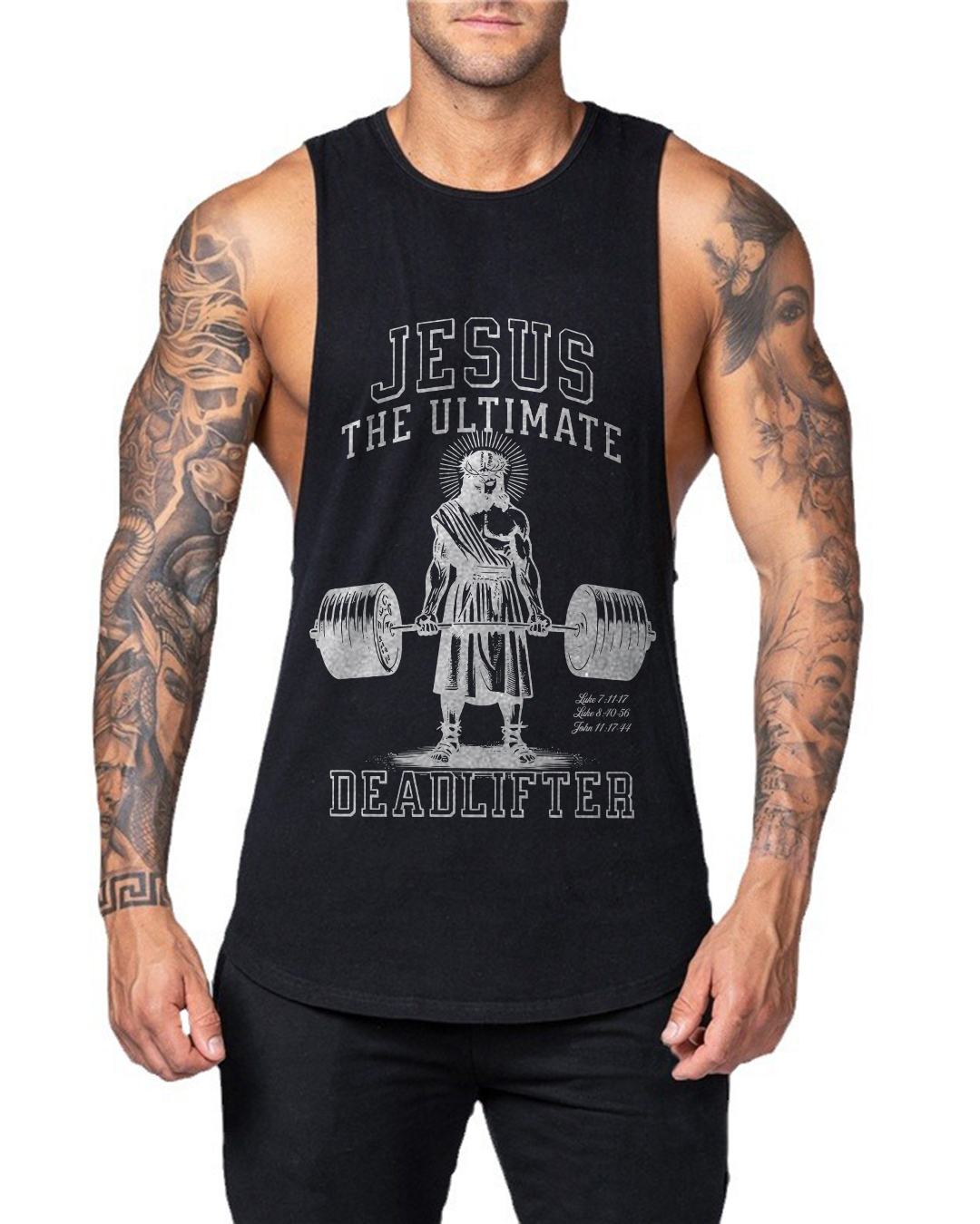 Jesus The Ultimate Deadlifter - Men’s Drop-Armhole Muscle Tank