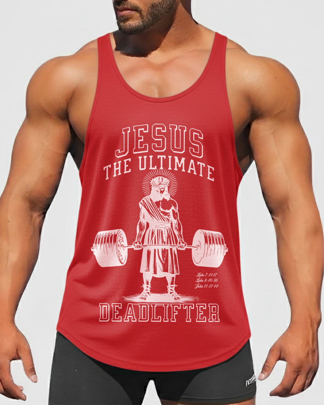 Jesus The Ultimate Deadlifter - Men’s Bodybuilding Stringer Tank Top