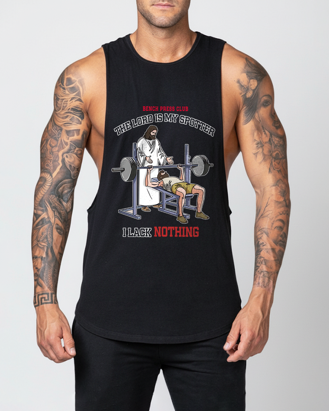 The Lord Is My Spotter - Men’s Drop-Armhole Muscle Tank