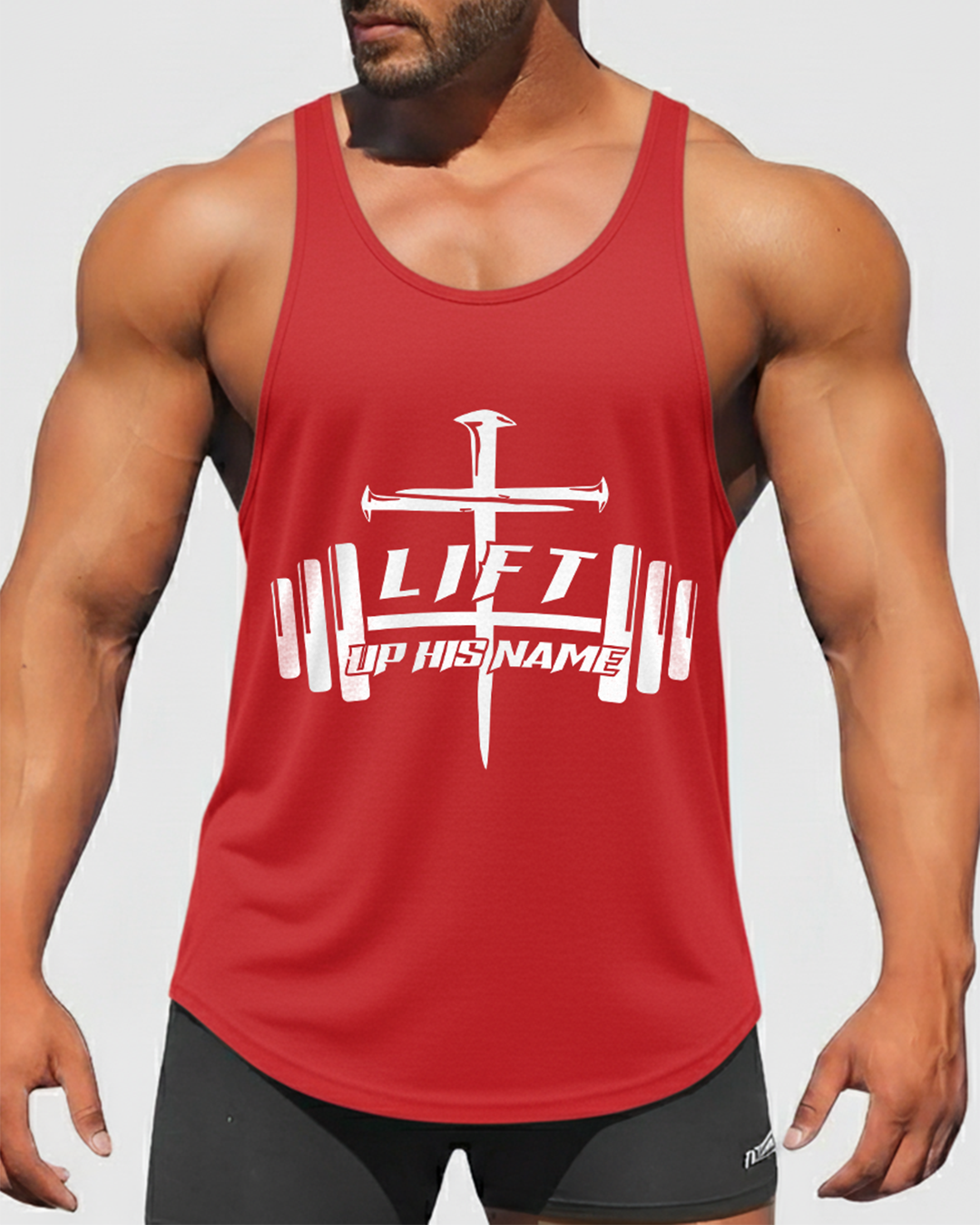 Lift Up His Name - Men’s Bodybuilding Stringer Tank Top