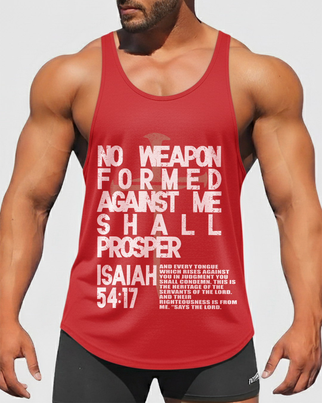 No Weapon Formed – Isaiah 54:17 - Men’s Bodybuilding Stringer Tank Top