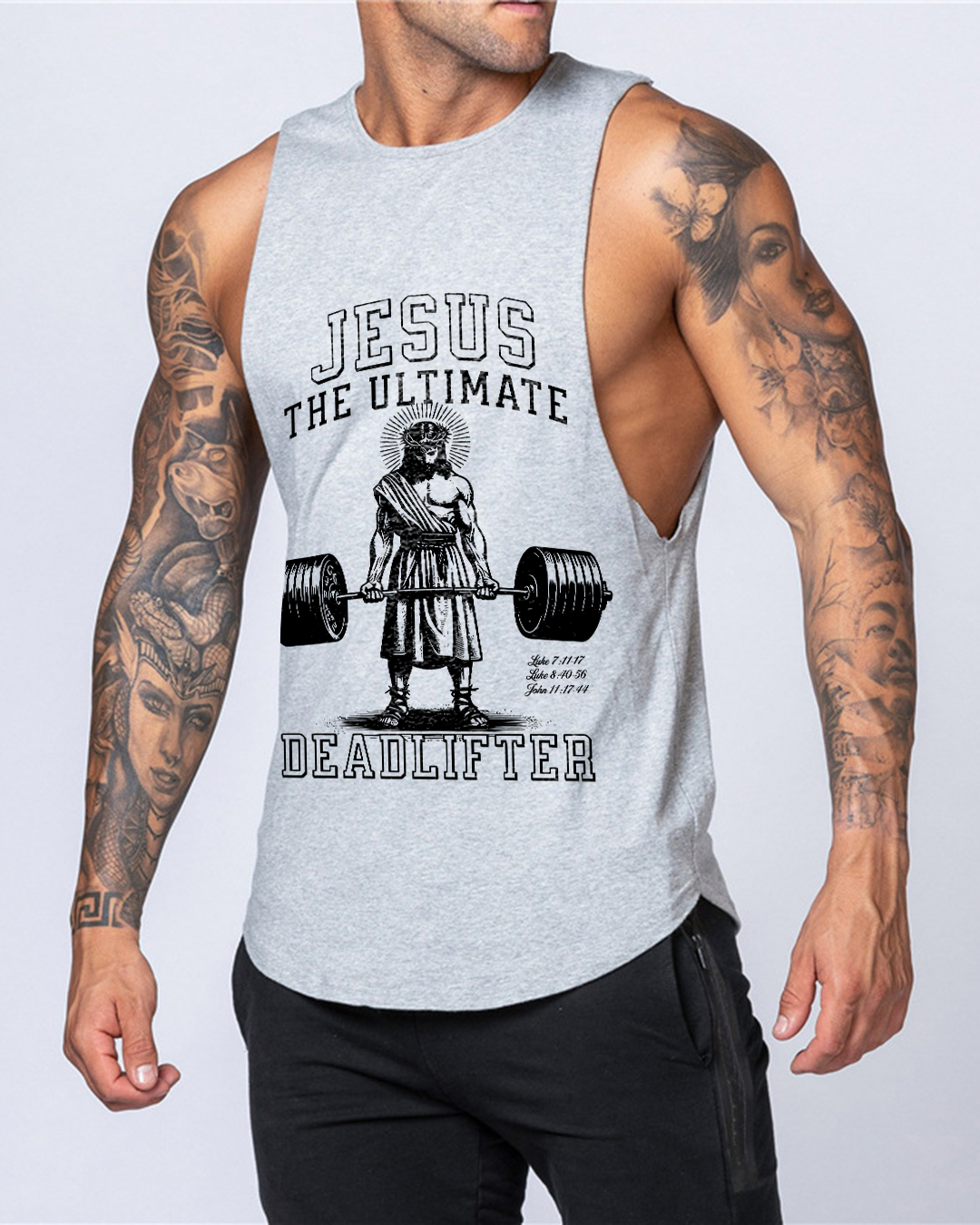 Jesus The Ultimate Deadlifter - Men’s Drop-Armhole Muscle Tank