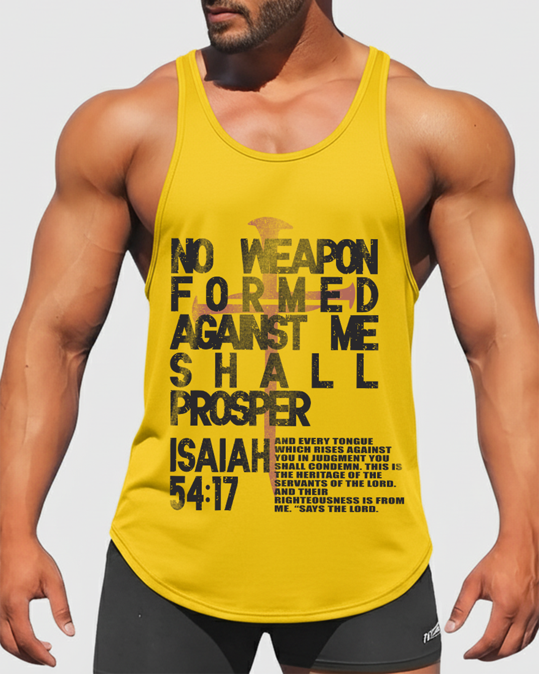 No Weapon Formed – Isaiah 54:17 - Men’s Bodybuilding Stringer Tank Top