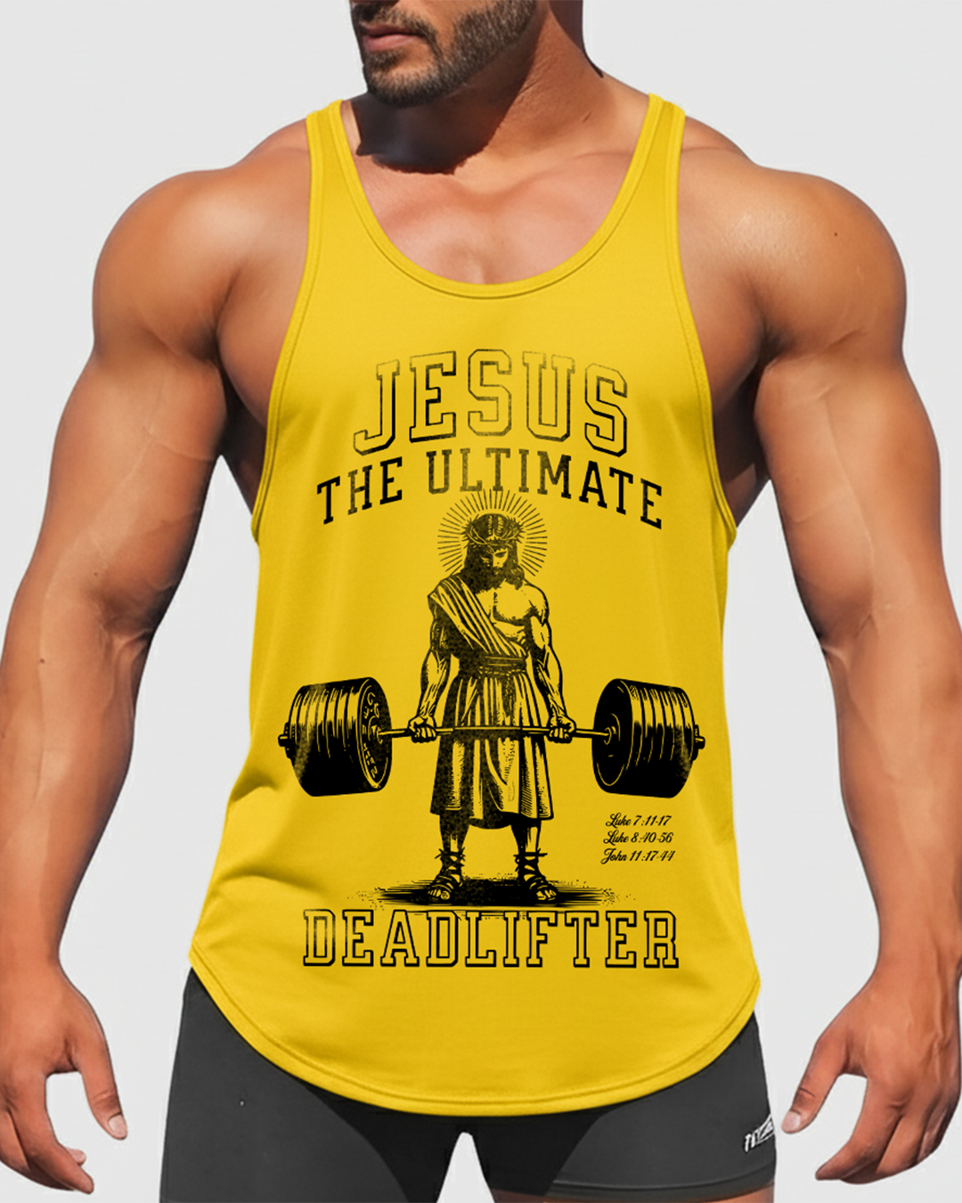 Jesus The Ultimate Deadlifter - Men’s Bodybuilding Stringer Tank Top