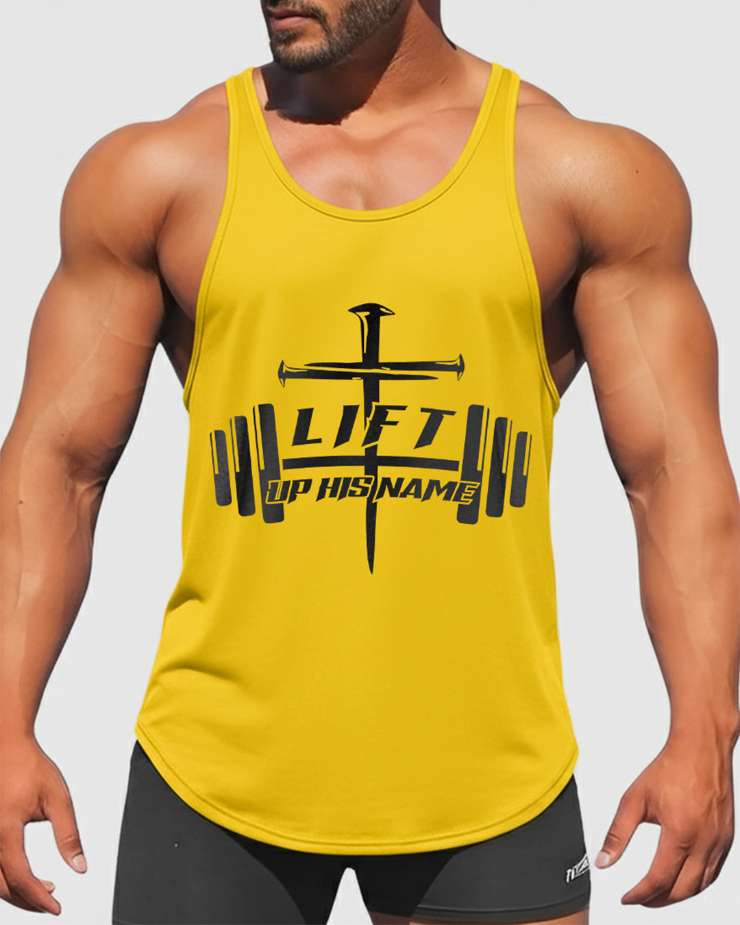 Lift Up His Name - Men’s Bodybuilding Stringer Tank Top